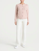 Cardigan corto con trecce laterali in Natural Soft Rosa Donna - Ragno