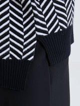Maglia smanicata con fantasia spigata in Super Soft Neri Donna - Ragno