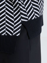 Maglia smanicata con fantasia spigata in Super Soft Neri Donna - Ragno