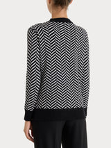 Maglia girocollo con fantasia spigata in Super Soft Neri Donna - Ragno