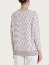 Maglia girocollo con fantasia spigata in Super Soft Grigi Donna - Ragno