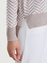Maglia girocollo con fantasia spigata in Super Soft Grigi Donna - Ragno