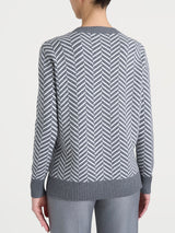 Maglia girocollo con fantasia spigata in Super Soft Neri Donna - Ragno