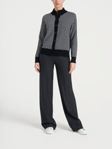 Cardigan corto con fantasia spigata in Super Soft Neri Donna - Ragno