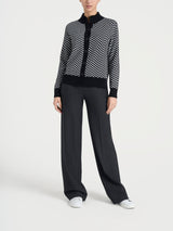 Cardigan corto con fantasia spigata in Super Soft Neri Donna - Ragno