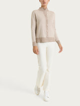 Cardigan corto con fantasia spigata in Super Soft Grigi Donna - Ragno