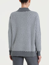 Cardigan corto con fantasia spigata in Super Soft Neri Donna - Ragno