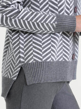 Cardigan corto con fantasia spigata in Super Soft Neri Donna - Ragno