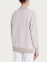 Cardigan aperto con fantasia spigata in Super Soft Grigi Donna - Ragno