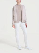 Cardigan aperto con fantasia spigata in Super Soft Grigi Donna - Ragno