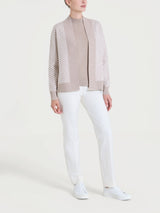 Cardigan aperto con fantasia spigata in Super Soft Grigi Donna - Ragno