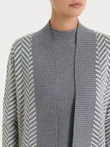Cardigan aperto con fantasia spigata in Super Soft Neri Donna - Ragno