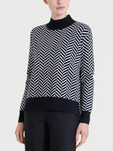 Lupetto con fantasia spigata in Super Soft Neri Donna - Ragno