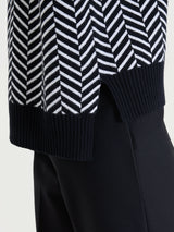 Lupetto con fantasia spigata in Super Soft Neri Donna - Ragno