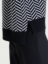 Lupetto con fantasia spigata in Super Soft Neri Donna - Ragno