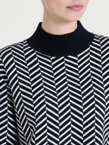 Lupetto con fantasia spigata in Super Soft Neri Donna - Ragno