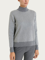 Lupetto con fantasia spigata in Super Soft Neri Donna - Ragno