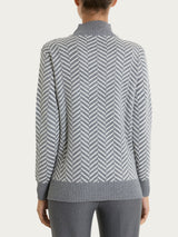 Lupetto con fantasia spigata in Super Soft Neri Donna - Ragno
