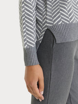 Lupetto con fantasia spigata in Super Soft Neri Donna - Ragno