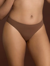 Slip con taglio vivo in Microfibra Compact Marroni Donna - Ragno