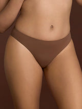 Slip con taglio vivo in Microfibra Compact Marroni Donna - Ragno