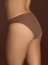 Slip con taglio vivo in Microfibra Compact Marroni Donna - Ragno