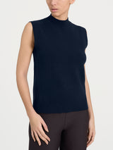Maglia smanicata in Super Soft Blu Donna - Ragno