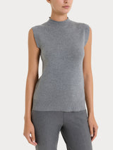 Maglia smanicata in Super Soft Neri Donna - Ragno