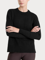 Maglia girocollo con fantasia check in Super Soft Neri Donna - Ragno