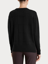 Maglia girocollo con fantasia check in Super Soft Neri Donna - Ragno