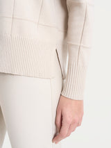 Maglia girocollo con fantasia check in Super Soft Bianchi Donna - Ragno