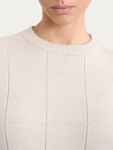 Maglia girocollo con fantasia check in Super Soft Bianchi Donna - Ragno