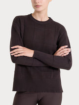Maglia girocollo con fantasia check in Super Soft Marroni Donna - Ragno
