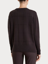 Maglia girocollo con fantasia check in Super Soft Marroni Donna - Ragno