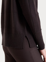 Maglia girocollo con fantasia check in Super Soft Marroni Donna - Ragno