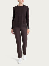 Maglia girocollo con fantasia check in Super Soft Marroni Donna - Ragno