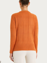 Maglia girocollo con fantasia check in Super Soft Arancioni Donna - Ragno