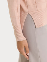 Maglia girocollo con fantasia check in Super Soft Rosa Donna - Ragno