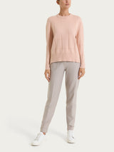 Maglia girocollo con fantasia check in Super Soft Rosa Donna - Ragno