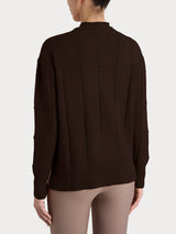 Cardigan con scollo a V e fantasia check in Super Soft Marroni Donna - Ragno