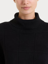 Dolcevita con fantasia check in Super Soft Neri Donna - Ragno