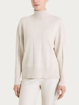 Dolcevita con fantasia check in Super Soft Bianchi Donna - Ragno