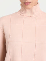 Dolcevita con fantasia check in Super Soft Rosa Donna - Ragno