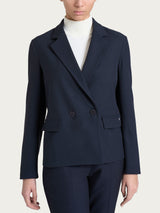 Blazer doppio petto in Flanel Twill Blu Donna - Ragno