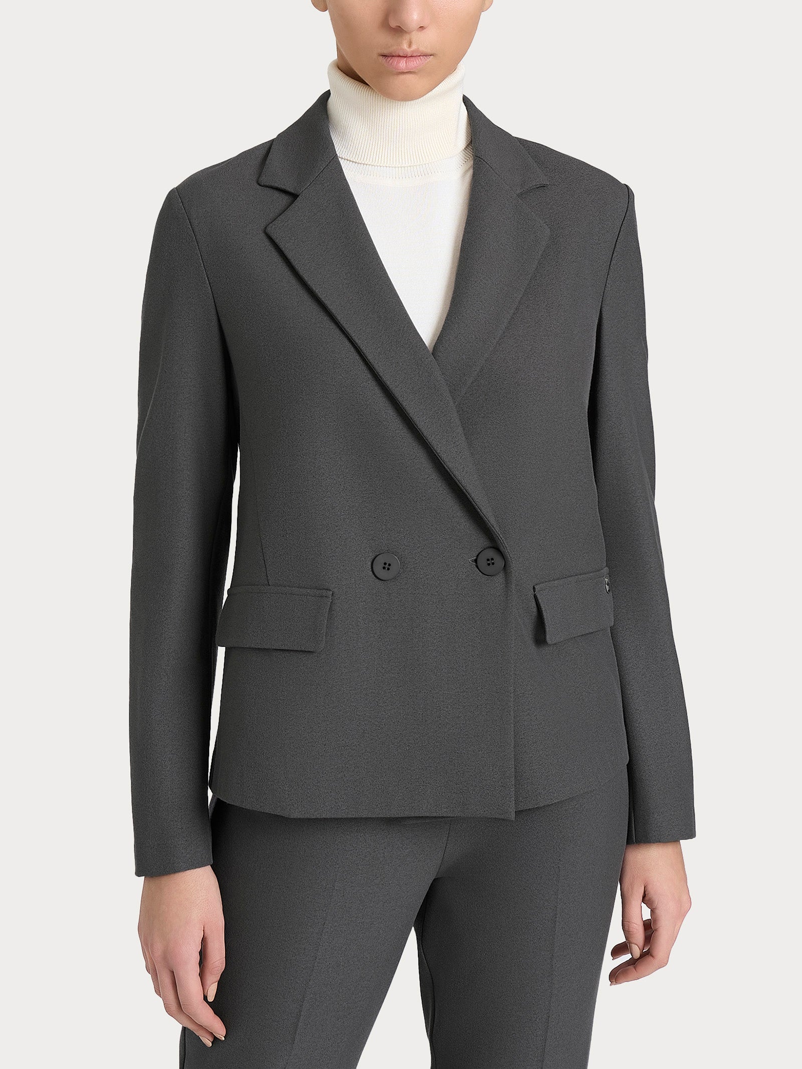 Blazer doppio petto in Flanel Twill Neri Donna - Ragno