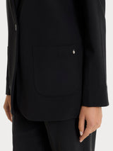 Blazer over de sarga de flannel twill negra para mujer - Ragno