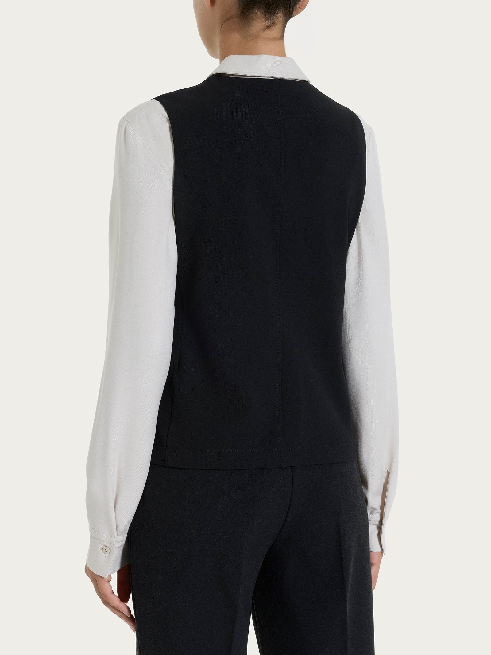 Gilet con quattro bottoni in Flannel Twill Neri Donna - Ragno