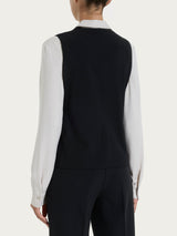 Gilet con quattro bottoni in Flannel Twill Neri Donna - Ragno