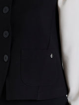 Gilet con quattro bottoni in Flannel Twill Neri Donna - Ragno