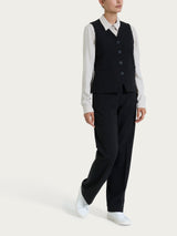 Gilet con quattro bottoni in Flannel Twill Neri Donna - Ragno